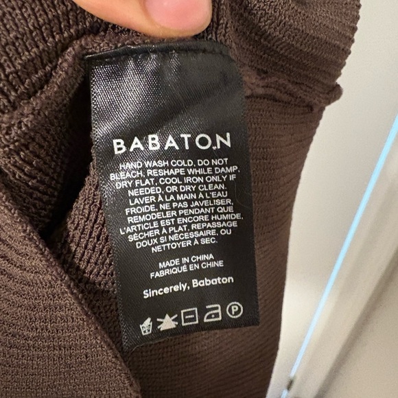 Babaton Sculpt Brown Ribbed Mini Dress - Picture 4 of 6